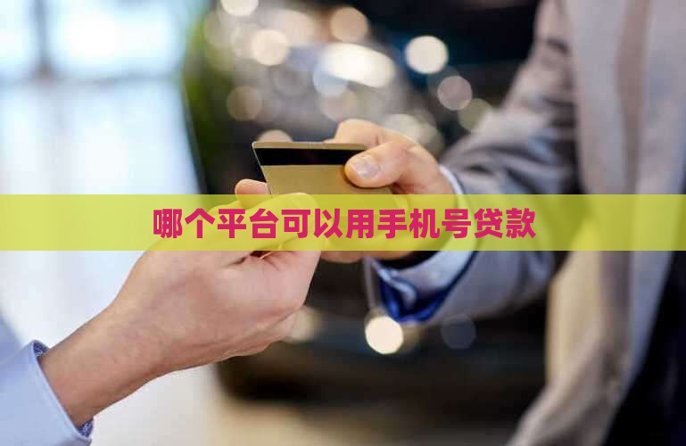 哪个平台可手机号贷款吗