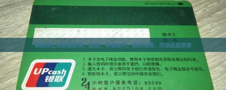 哪些网上贷款速度快
