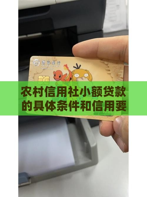 怎么到信用社小额贷款