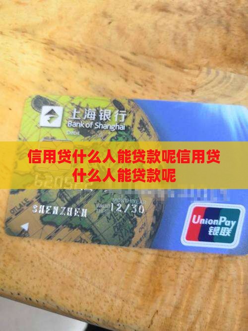 信用贷什么人能贷款呢