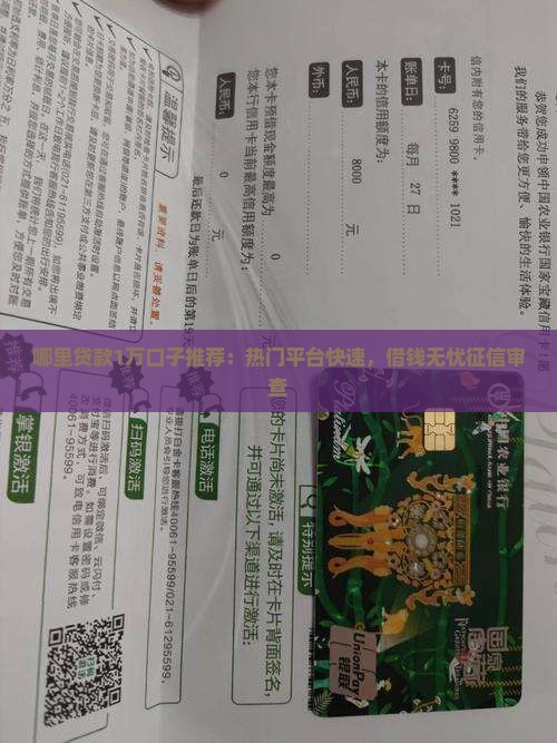 哪里贷款1万口子推荐：热门平台快速，借钱无忧征信审查