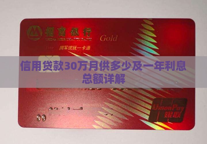 信用贷款30万月供多少及一年利息总额详解