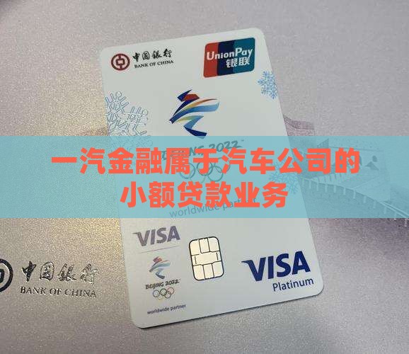 一汽金融属于汽车公司的小额贷款业务