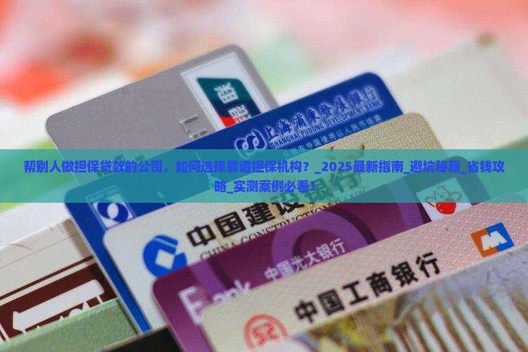 帮别人做担保贷款的公司