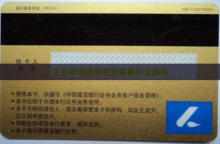 公司信用贷款需要的条件