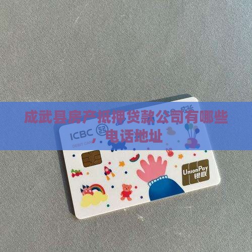 成武县房产抵押贷款公司