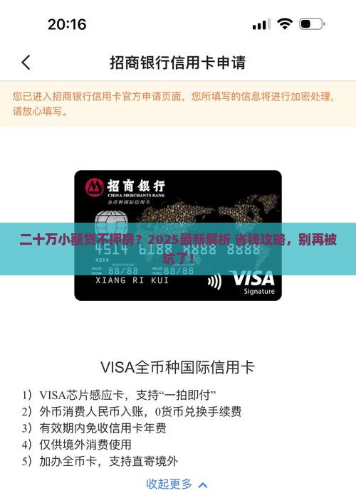 小额贷款二十万需要抵押吗
