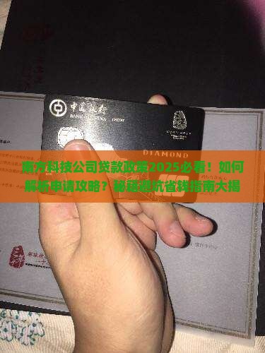 南方科技公司贷款政策