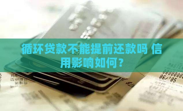 循环贷款不能提前还款吗