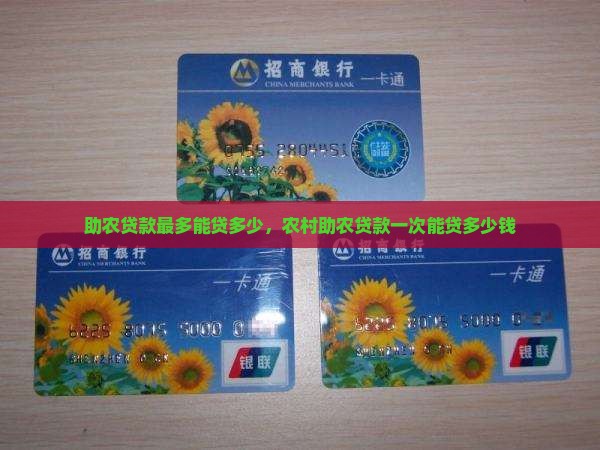 助农贷款最多能贷多少