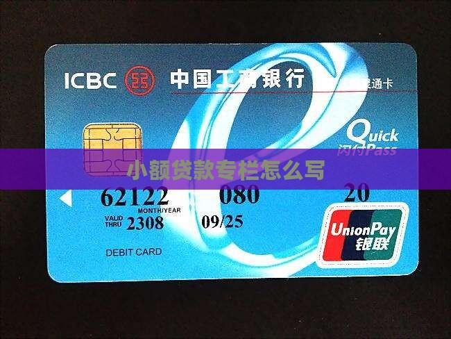 小额贷款专栏怎么写