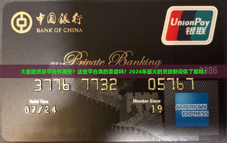 大金融贷款平台有哪些平台