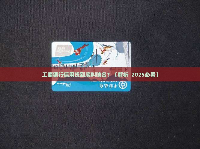 工商银行的信用贷款叫什么名字