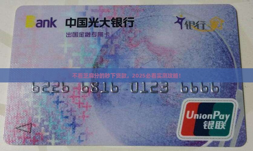不看芝麻分的秒下贷款