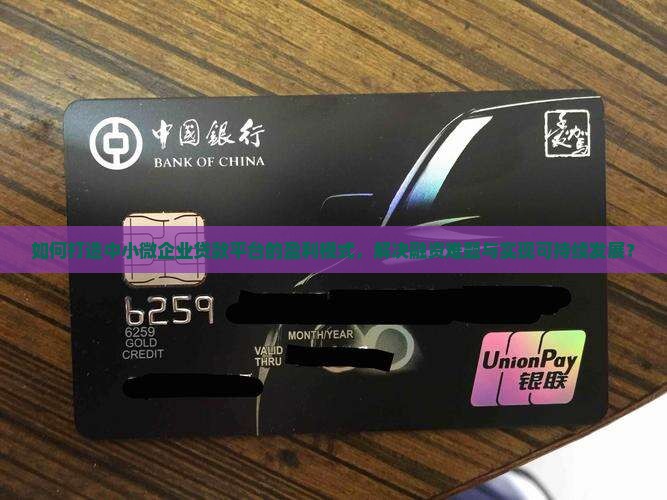 如何打造中小微企业贷款平台的盈利模式，解决融资难题与实现可持续发展？