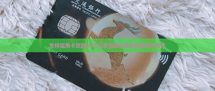 怎样信用卡贷款20万元及高额利息和具体操作方法