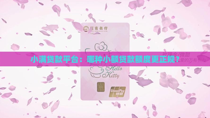 小满贷款平台：哪种小额贷款额度更正规？