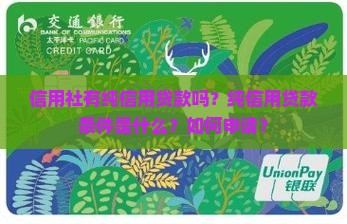 信用社有纯信用贷款吗？纯信用贷款条件是什么？如何申请？