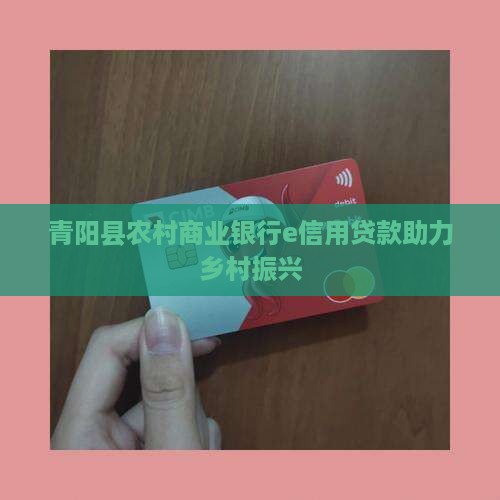 青阳县农村商业银行e信用贷款助力乡村振兴