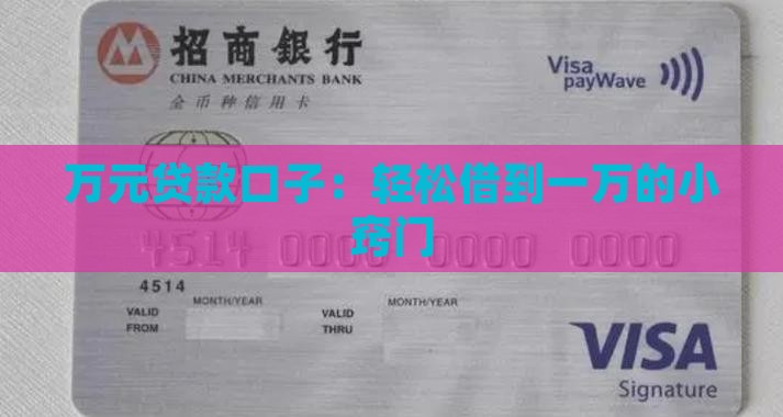 万元快速贷款口子