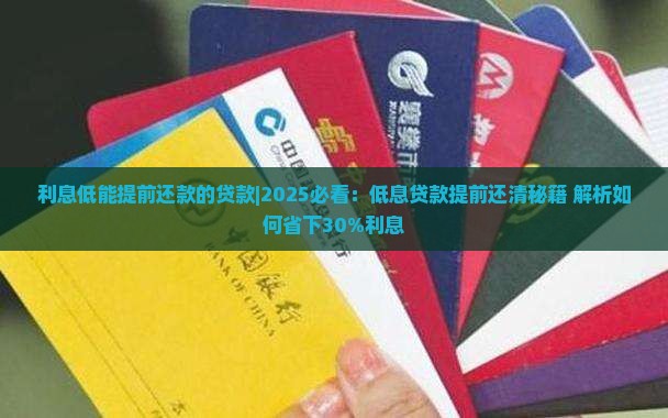 利息低能提前还款的贷款