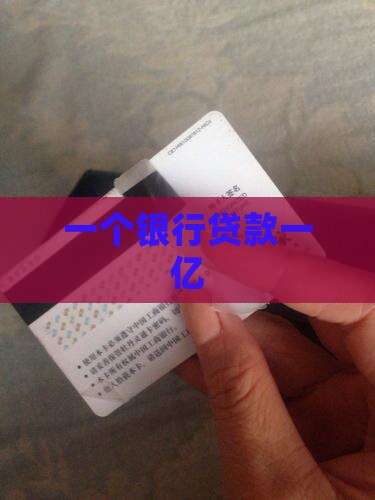 往银行贷款一亿