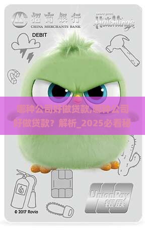 哪种公司好做贷款