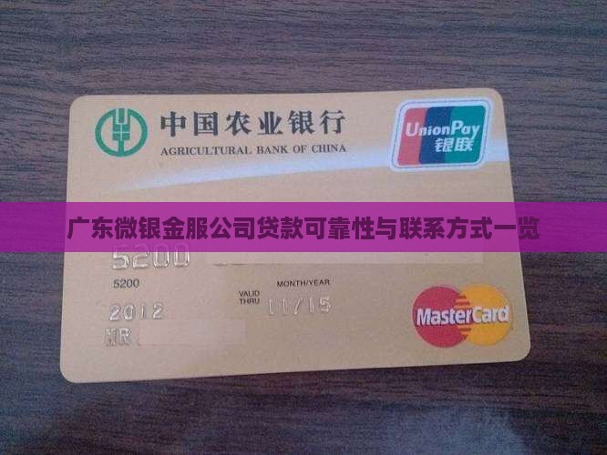 广东微银金服公司贷款可靠性与联系方式一览
