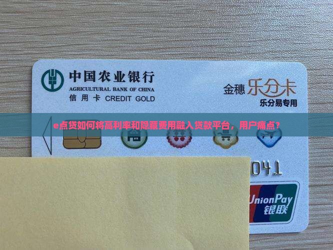 e点贷如何将高利率和隐藏费用融入贷款平台，用户痛点？