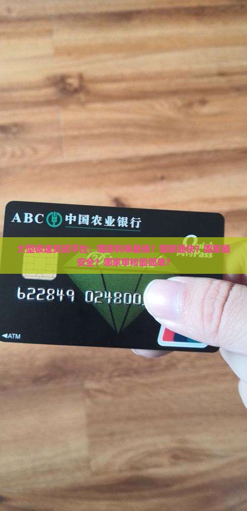 大型极速贷款平台：哪家利率最低？哪家最快？哪家最安全？哪家审核最简单？