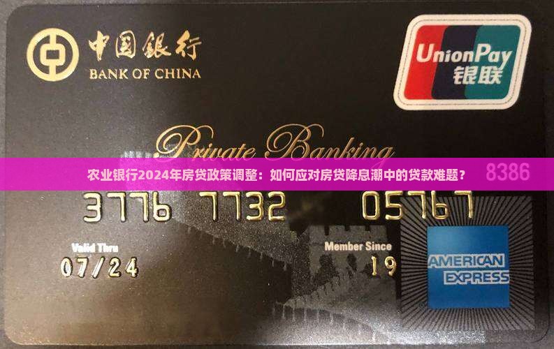 农业银行2024年房贷政策调整：如何应对房贷降息潮中的贷款难题？