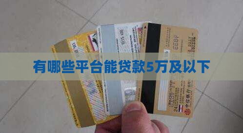 有哪些平台能贷款5万及以下