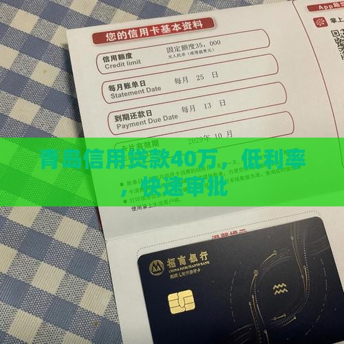 青岛信用贷款40万，低利率，快速审批