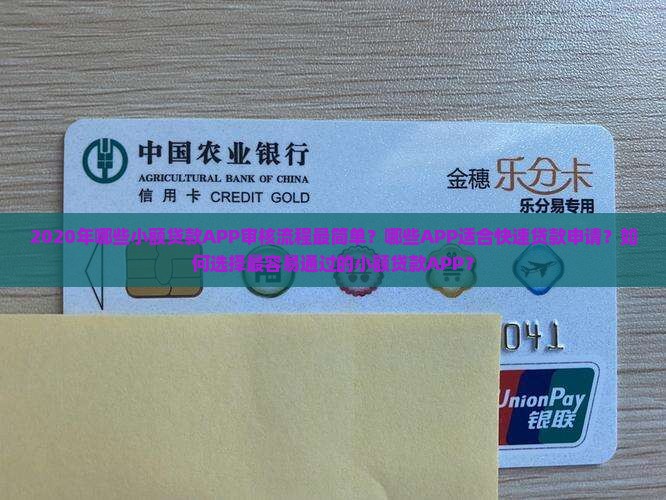 2020年哪些小额贷款APP审核流程最简单？哪些APP适合快速贷款申请？如何选择最容易通过的小额贷款APP？