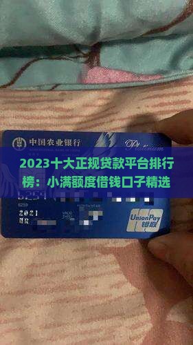 2023十大正规贷款平台排行榜：小满额度借钱口子精选