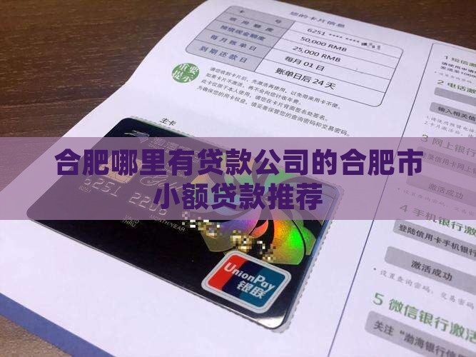 合肥哪里有贷款公司的合肥市小额贷款推荐