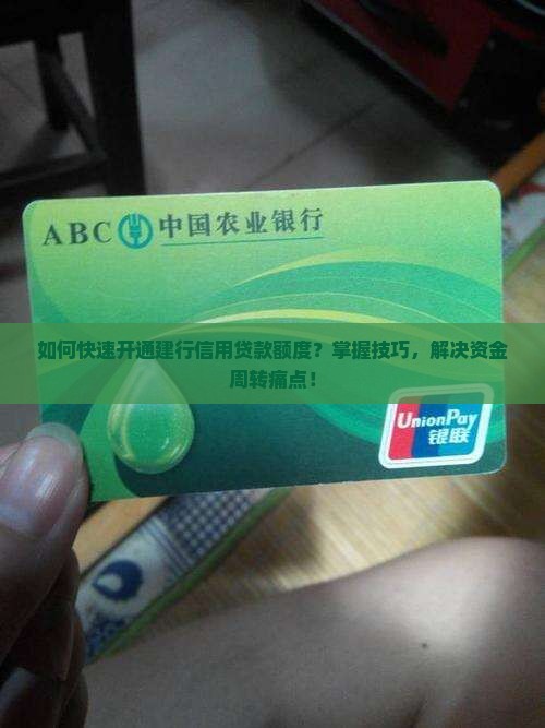 如何快速开通建行信用贷款额度？掌握技巧，解决资金周转痛点！