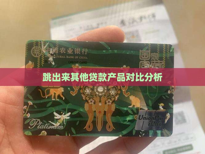 跳出来其他贷款产品对比分析