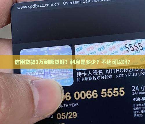 信用贷款3万到哪贷好？利息是多少？不还可以吗？
