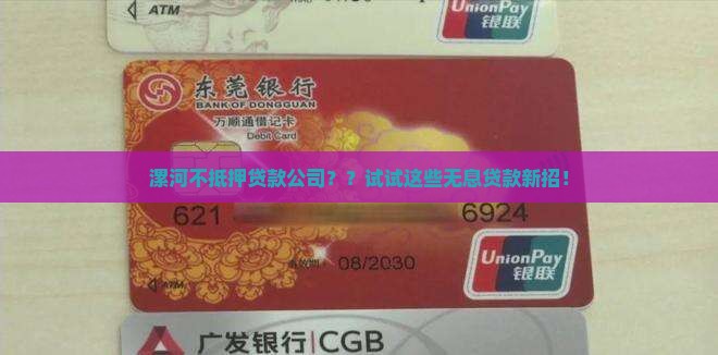 漯河不抵押贷款公司？？试试这些无息贷款新招！