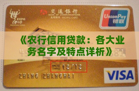 《农行信用贷款：各大业务名字及特点详析》