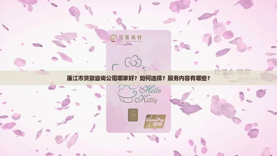 廉江市贷款咨询公司哪家好？如何选择？服务内容有哪些？
