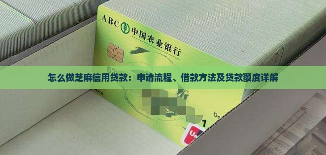 怎么做芝麻信用贷款：申请流程、借款方法及贷款额度详解