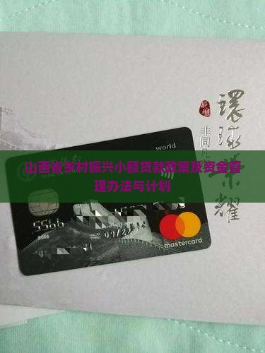 山西省乡村振兴小额贷款政策及资金管理办法与计划