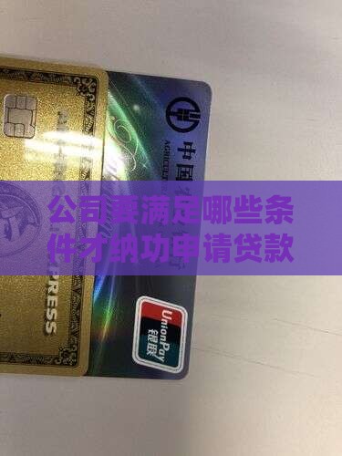 公司要满足哪些条件才纳功申请贷款？