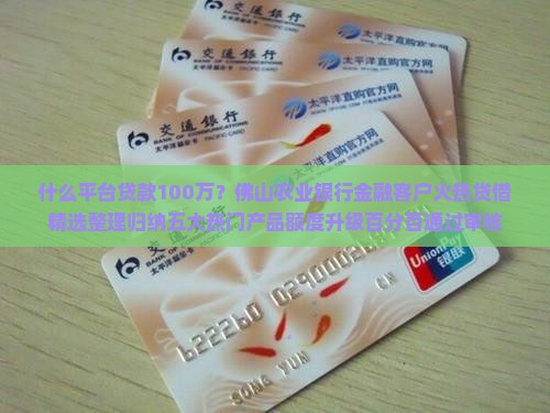 什么平台贷款100万