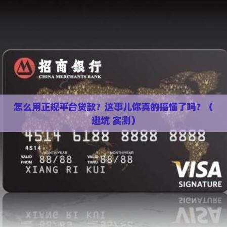 怎么用正规平台贷款
