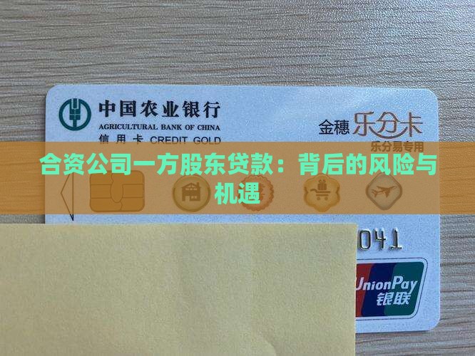 合资公司一方股东贷款