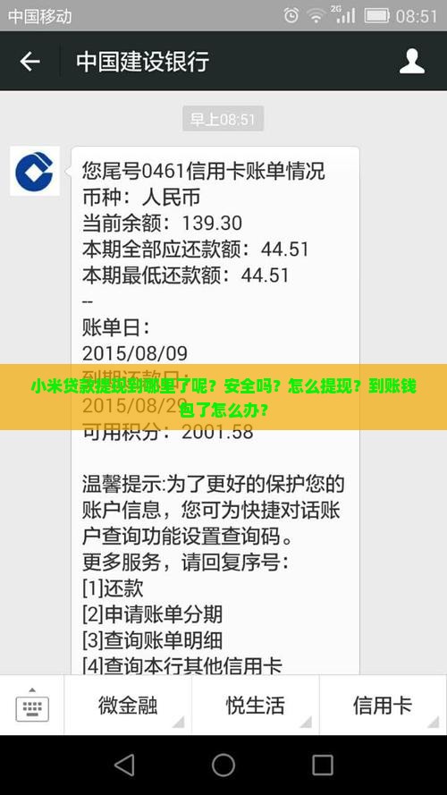 小米贷款提现到哪里了呢？安全吗？怎么提现？到账钱包了怎么办？