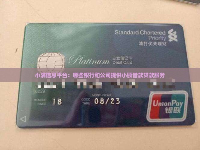 小满信息平台：哪些银行和公司提供小额借款贷款服务